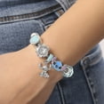 thumbnail image 3 of Disney Stitch Fashion 7" Charm Bracelet with Blue and Silver Tone Enamel Beads, 3 of 6