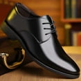 thumbnail image 3 of Leather Shoes Men's Business Casual Formal Leather Shoes Inner Heightening Single Shoes Waterproof Work Shoes, 3 of 6