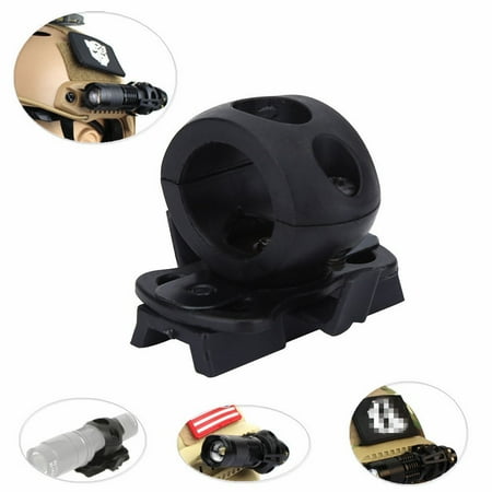 Flashlight Bracket - Portable 60-degree Angle Adjustment Range Plastic Torch Mount Flashlight Holder Bracket for Fast Helmet (Black)