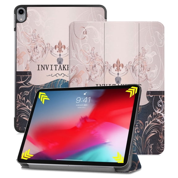 New iPad Pro 11 Inch Case 2018, Allytech Ultra Slim Trifold Stand Folio Flip Auto Sleep Wake (Support 2nd Gen Apple Pencil Wireless Charging) Protective Cover for Apple iPad Pro 11", Vintage Pattern