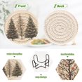 thumbnail image 4 of Yayeee 6 PCS Drink Coasters with Holder Set Woven Absorbent Round Tabletop Hot Pad, Hand Drawn Christmas Stars, 4 of 7