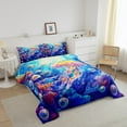 thumbnail image 3 of Cartoon Jellyfish Bedding Sets Ocean Magical Animal Down Comforter Rainbow Jellyfish King Comforter Sets,Underwater World Sea Coral Reef Duvet Set, 3 of 7