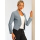 thumbnail image 3 of Chaqueta Corta Casual De Negocios De Oficina De Trabajo Sin Cuello Para Mujer Gris azul3 XL, 3 of 6