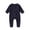 A-5124Navy, variant on MEZZALL Baby Bodysuit One-Pieces O-Neck Onesie Autumn Winter Overall Long Sleeve Zipper Jumpsuit Clothes Cover Baby Pajamas 0-1Year Toddler Nightwear Relaxed Fit / 0-6 Months