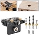 thumbnail image 1 of Kit de plantilla para espigas 3 en 1, punzón, rueda excéntrica, conector, abridor de agujeros para madera, herramienta de unión, guía de taladro, carp Orificio lateral negro de 12 mm, 1 of 8