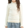 thumbnail image 1 of Posijego Girls Turtleneck Sweaters Ribbed Knit Long Sleeve Sweater T-Shirts Winter Slim Basic Tee Tops for Little Girls, 1 of 4