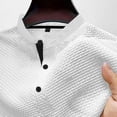 thumbnail image 4 of Breeze Polo Shirts for Men Beer Belly Ultra Comfortable Stretchy Quick Dry Textured Collared Short Sleeve Shirts for Office Summer Daily White M, 4 of 5