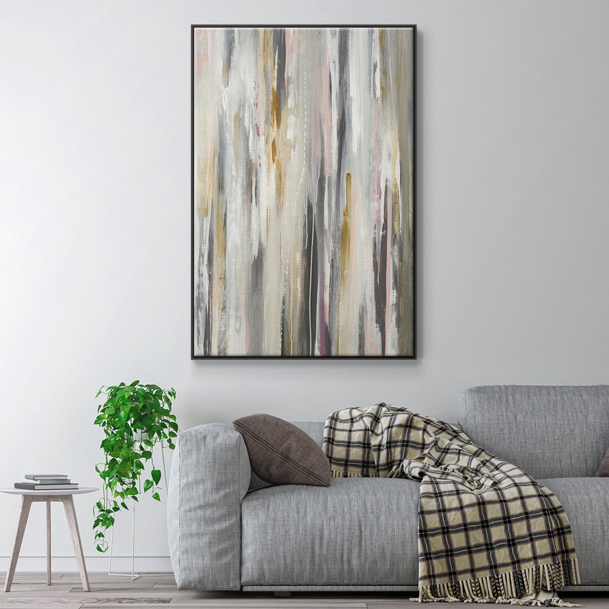 Color Ripple Framed Premium Gallery Wrapped Canvas - Ready to Hang - 27 x 41 - Black Floating Frame