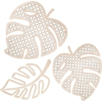 Triani 3Pcs Wooden Natural Leaves Plant Wall Decor 3-Style Wooden Palm Leaves Decoration for Bedroom Living Room Bathroom Office Walls(Wood Color)