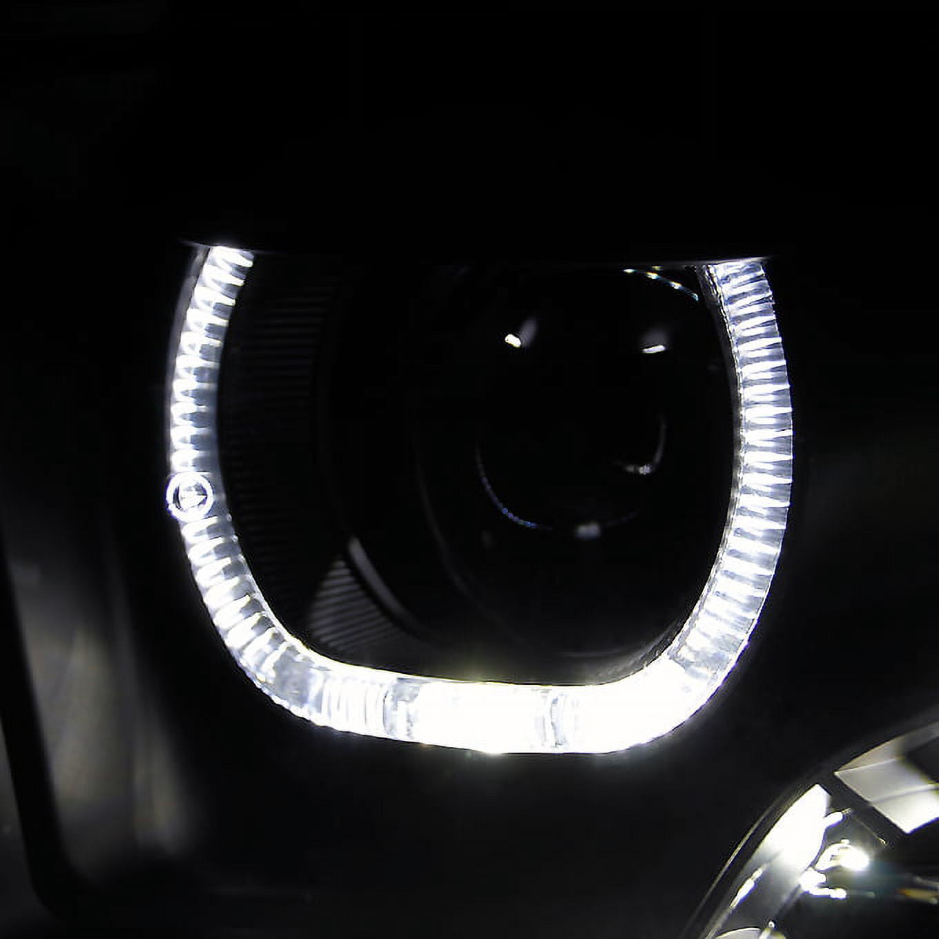 AKKON - For 2009-2018 Dodge Ram 1500 2500 3500 LED Angel Eye Projector Black Pair Headlights Headlamps Housing