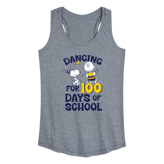 Peanuts - Dancing For 100 Days Of School - Women's Racerback Tank Top