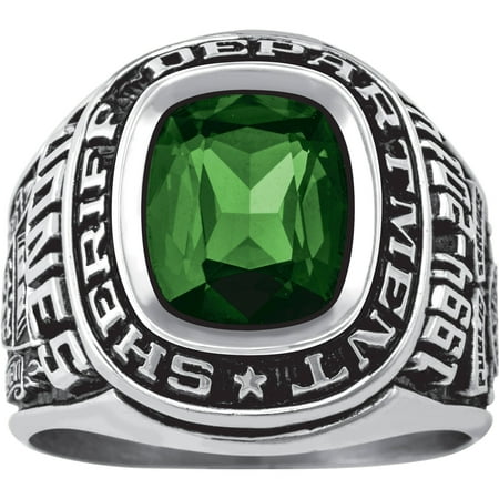 Personalized Men's Sheriff Department Ring available in Valadium Metals,Silver Plus, 10kt and 14kt Yellow and White Gold