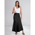 thumbnail image 5 of Womens Skirts Business Casual Clothes High Waisted Cocktail Party Wedding Guest Mermaid Maxi Skirt Black S, 5 of 9
