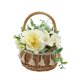 thumbnail image 1 of Cesta de flores tejida a mano, conjunto de camelia grande - amarillo + cesta de flores tamaño 13*13*23cm, 1 of 5