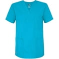 thumbnail image 2 of Adar Universal Unisex Scrub Set - Unisex V-Neck Scrub Top & Tapered Drawstring Scrub Pants - 907 - Turquoise - 3X, 2 of 5