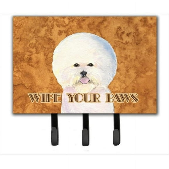 6 x 9 in. Bichon Frise Wipe Your Paws Leash or Key Holder