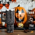 thumbnail image 2 of 40oz Halloween Tumbler with Lid & Straw - Spider Web Gothic Stainless Steel Cup | Spooky Gift for Adults, Men & Women | Goth Halloween Gift, 2 of 6