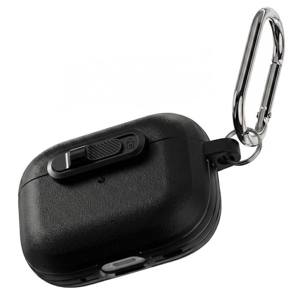 Dteck Safety Lock Case for AirPods Pro 3 (2025), Full Body Shockproof Cover with Carabiner for AirPods Pro 3rd Generation,Black