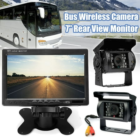 Backup Rear View Car Camera Screen Monitor System 7 inch HD Monitor Night Vision For Truck RV Caravan Trailers Bus Houseboat