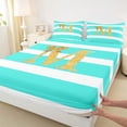 thumbnail image 4 of Erosebridal Bowknot Initial M Full Size Sheets for Girls, Abstract Ombre Bed Sheets, 4pcs, 4 of 5