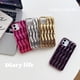 thumbnail image 2 of Funda para iPhone con diseño de ondas 3D y bordes rizados, de silicona suave, fina, a prueba de golpes (plateada brillante, iPhone 12/12 Pro), 2 of 8