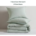 thumbnail image 5 of Hyde Lane Linen Blend Duvet Cover Set King Size, Luxury French Flax Linen Cotton Blend Bedding Set, Natural and Organic, Soft and Breathable, with 2 Pillow Shams, 104"x90", Sage Green, 5 of 14