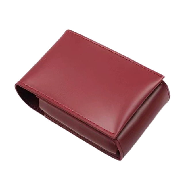 Pu Leather Lipstick Bag With Mirror Touch Up Makeup Small Capacity Makeup Storage Bag Portable High Quality Dustproof Mini Cosmetic Pouch Daily Outing