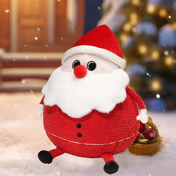 Christmas Plush Doll Decorative Pillow Soft Stuffed Animal Toy Decor for Sofa Bedroom Car Xmas Tree Santa Snowman Elk Festive Gift