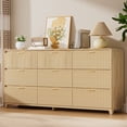 thumbnail image 4 of VNT Dresser, 9 Drawer Dresser for Bedroom, 55" Chest of Drawers with Anti-Tip Kit & Metal Handles for Living Room, Bedroom, Natural, 4 of 7
