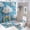 Baby Blue Cloud Rainbow 1, variant on Bathroom Rugs Sets 4 Piece with Shower Curtain, Baby Blue Cloud Rainbow Pattern Printed on Modern Shower Curtains for Bathroom Set, Great for Master Bath Beach House Modern Home, 72" x 72"