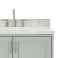 thumbnail image 4 of Ariel Stafford 37 Inch Single Oval Sink Vanity With Carrara White Marble Countertop W/1.5" Edge In Grey, 4 of 11