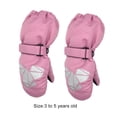 thumbnail image 3 of Inteprter 5 pares de manoplas para niños, impermeables, con gancho, suministros de esquí, diseño elástico, cómodas actividades al aire libre para Suministros térmicos rosa Inteprter HA059232-05B, 3 of 5