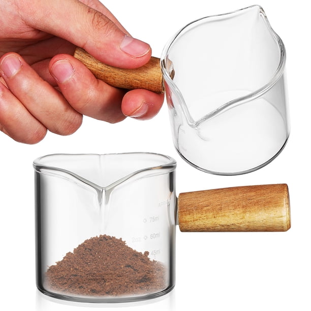 2 vasos de chupito para café, latte art, jarra de jarabe para espresso, jarra de jarabe con escala