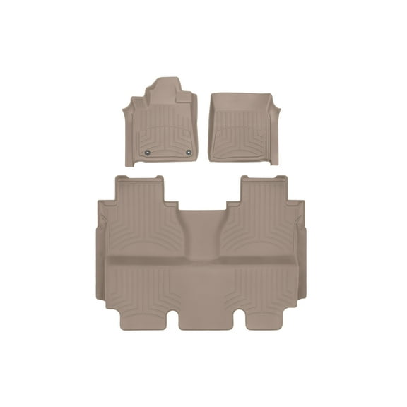 WeatherTech FloorLiner HP Custom Fit Floor Mats compatible with 2014-2021 Toyota Tundra - 1st & 2nd Row, Tan