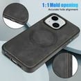 thumbnail image 2 of ELEHOLD Case for iPhone 13, Shockproof Slim Magnetic Leather Case, Compatible with MagSafe Accessories,Black, 2 of 5
