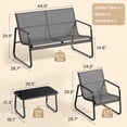 thumbnail image 3 of 4-Piece All-Weather Steel Patio Conversation Set - Thick Cushioned Outdoor Sofa with Tempered Glass Coffee Table, Waterproof Backyard/Porch/Balcony/Poolside Furniture Beige, 3 of 12