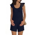 thumbnail image 2 of POIUYTR Women Summer Casual Jumpsuit Loose Ruffle Sleeveless Romper Vacation Straight Leg One-Piece Shorts, 2 of 5