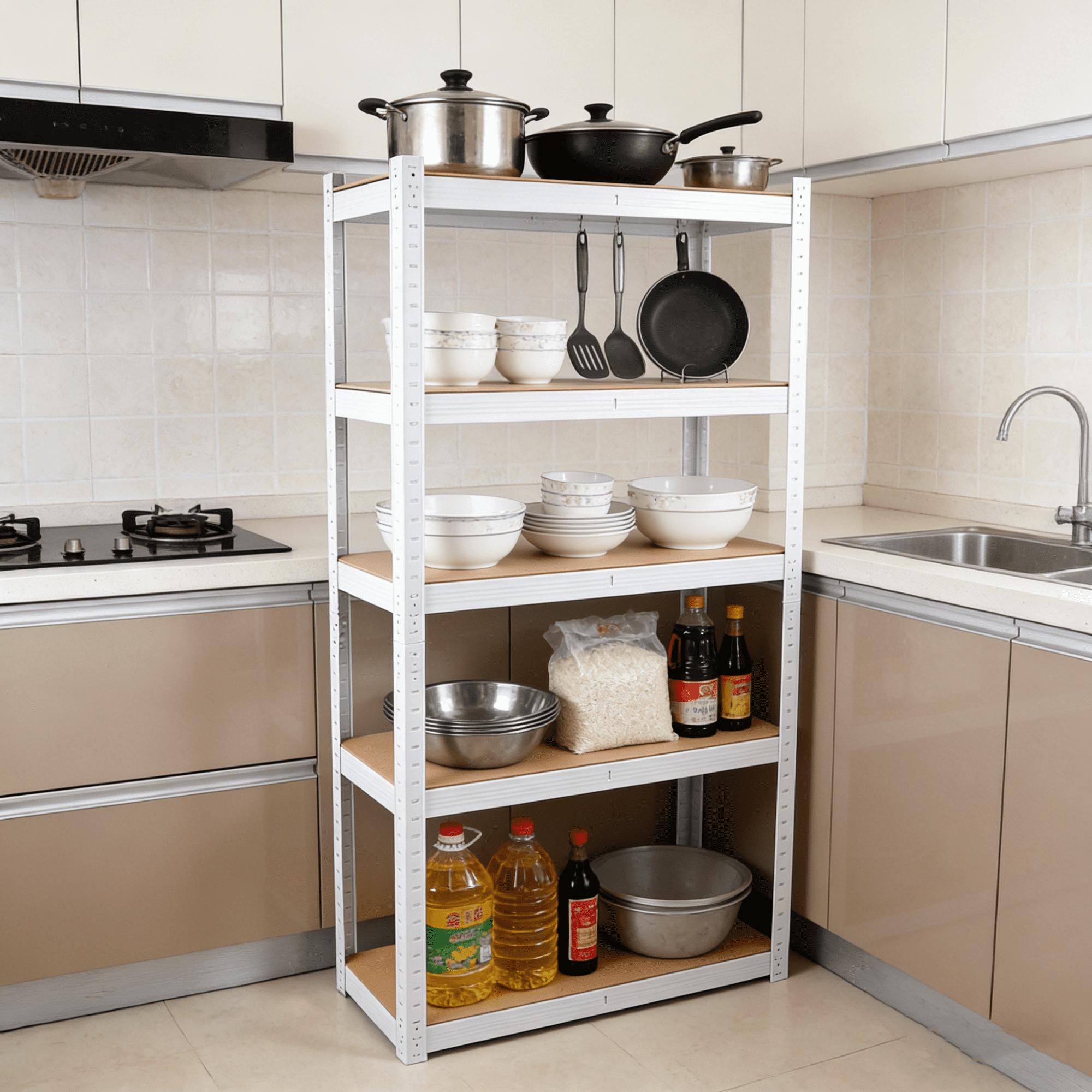Jopath 5 Tier Storage Shelving Unit Adjustable Garage Storage Utility Rack Heavy Duty Shelves Organization Multipurpose Shelf for Warehouse Basement Pantry White 29" W x 12" D x 59" H