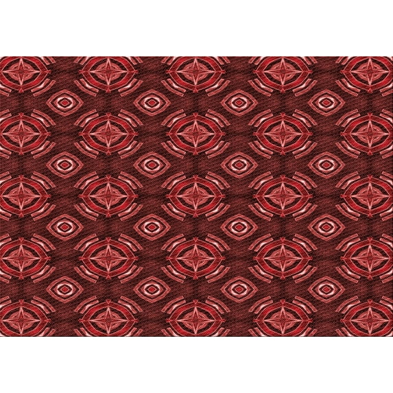 Ahgly Company Machine Washable Indoor Rectangle Transitional Grapefruit Red Area Rugs, 8' x 10'
