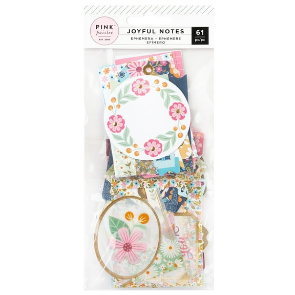 Pink Paislee Joyful Notes Ephemera Die-Cuts 61/Pkg-Vellum And Gold Foil Journaling