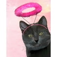 thumbnail image 2 of Fab Funky 20x24 White Modern Wood Framed Museum Art Print Titled - Black Cat With Pink Angel Halo, 2 of 4