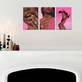 thumbnail image 2 of FCCUYE Canvas Wall Art Painting African Woman Pictures Modern Gold Black Woman Holding Gold Jewelry Posters Prints Artwork Home Decor for Living Room Bedroom Office d - 12"x16"x3pcs, 2 of 7