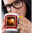 thumbnail image 2 of 3drose, Cute Orange Elephant - Childrens Art - Adorable Animals, 15oz Two-tone Yellow Mug, 2 of 6