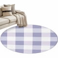 thumbnail image 2 of Purple Plaid Round Area Rug 3.3 FT, Non Slip Small Entryway Kitchen Mat, Spring Summer Farmhouse Buffalo Checkered Washable Soft Circular Rug Non-Shedding Door Mat for Bathroom Playroom Kids Room, 2 of 9