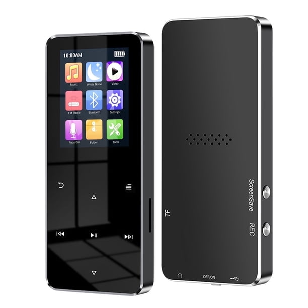 Reproductor de Música Portátil MP3 Player de 32 GB con Bluetooth con Altavoz, Grabadora de Vídeo/voz/libro Electrónico, Reproductor de Audio digital con Pantalla de 1,8 Pulgadas, Auriculares Incluidos, Compatible con Tarjeta TF de 128 GB, Negro