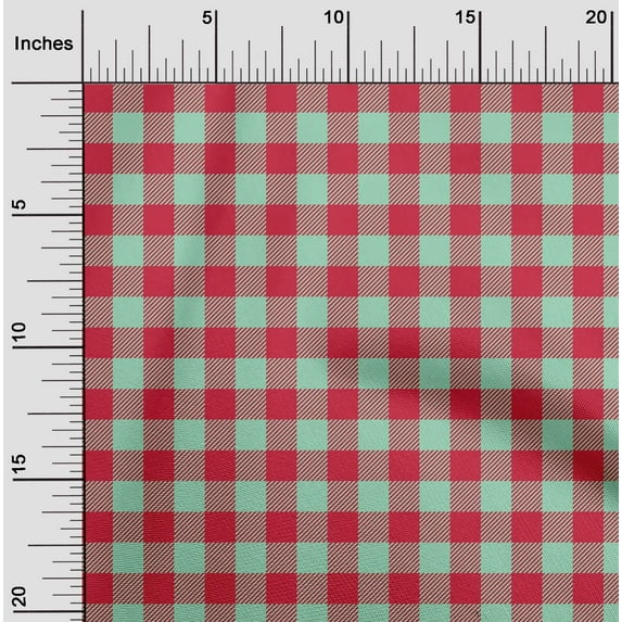 oneOone Cotton Poplin Mint Green Fabric Gingham Check Sewing Fabric By The Yard Printed Diy Clothing Sewing Supplies 42 Inches Wide