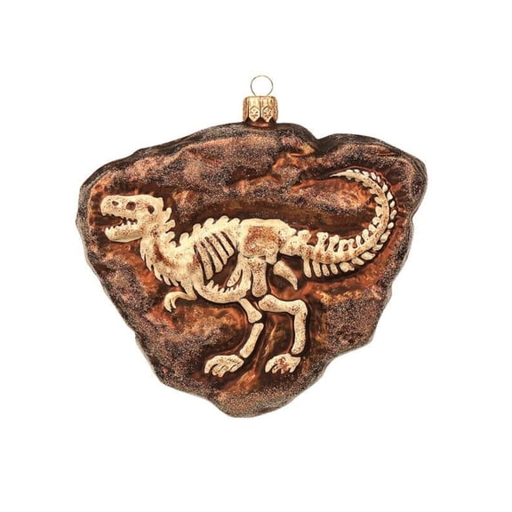 Dinosaur Skeleton Bones Polish Glass Christmas Ornament Tree Decoration