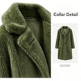 thumbnail image 2 of Smsaxvxz Women's Winter Coat Casual Trench Fleece Long Collared Warm Jacket with Pockets Green 2XL, 2 of 6