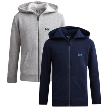 Lee Boys Zip Up Hoodie Lightweight Soft Hooded Sweatshirt for Boys Plain Hoodies 2 or 3 Pack