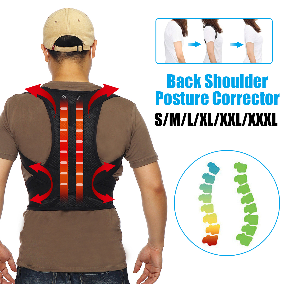 Correct back. BETTERBACK support Belt for posture & back Pain - Shark Tank products. Shoulder Brace support Life.